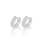 Pendientes de aro de plata de ley 925 maciza con circonitas cúbicas