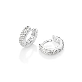 Pendientes de aro de plata de ley 925 maciza con circonitas cúbicas