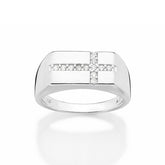 Anillo de plata de ley 925 maciza con circonita cúbica