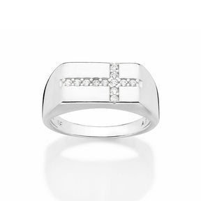 Anillo de plata de ley 925 maciza con circonita cúbica